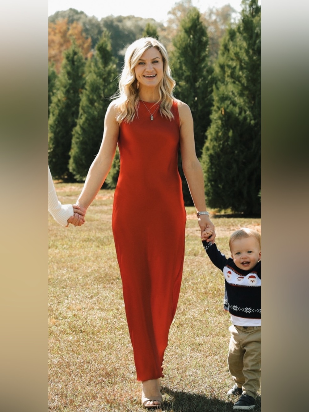 Red Satin Sleeveless Maxi Dress - Bebe
